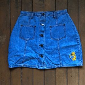 Vintage Denim Winnie the Pooh Skirt